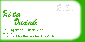 rita dudak business card